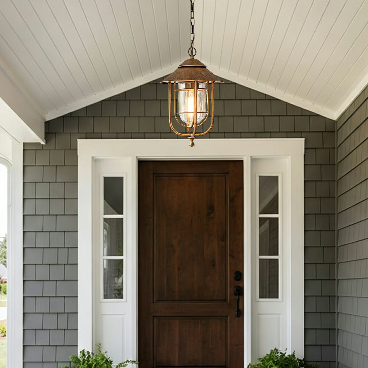 Vintage Rustic Birdcage Waterproof Outdoor LED Lantern Pendant Lights - Flyachilles