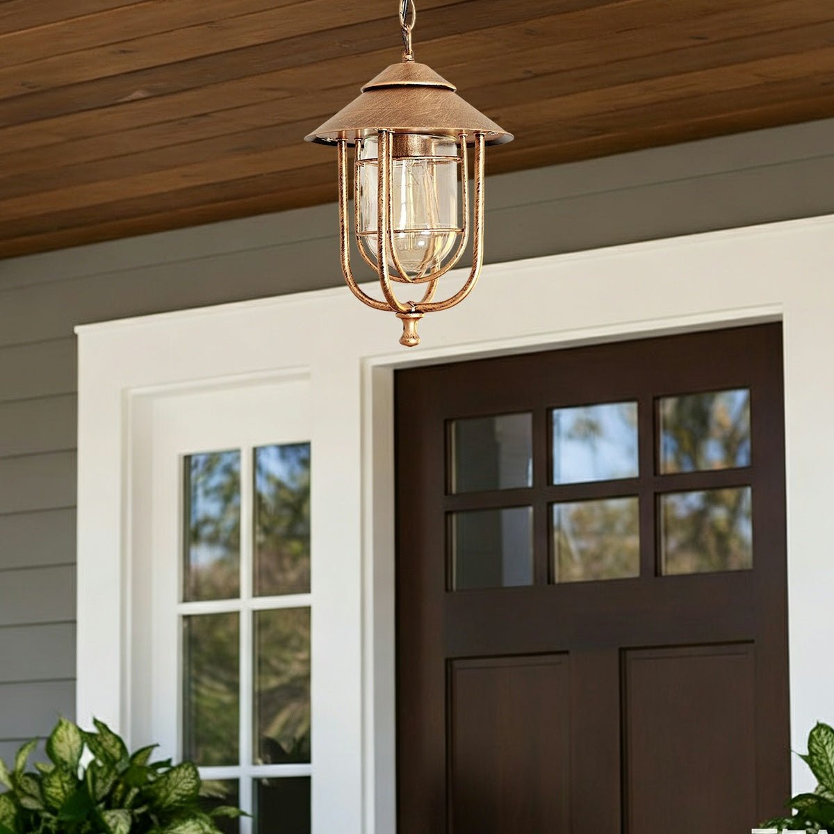 Vintage Rustic Birdcage Waterproof Outdoor LED Lantern Pendant Lights - Flyachilles