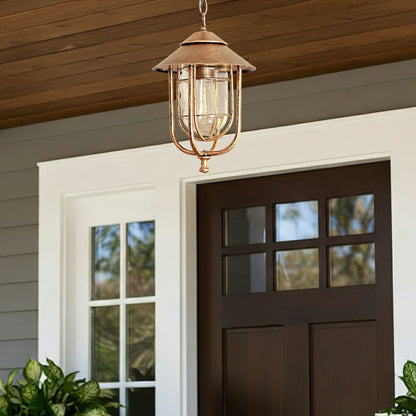 Vintage Rustic Birdcage Waterproof Outdoor LED Lantern Pendant Lights - Flyachilles