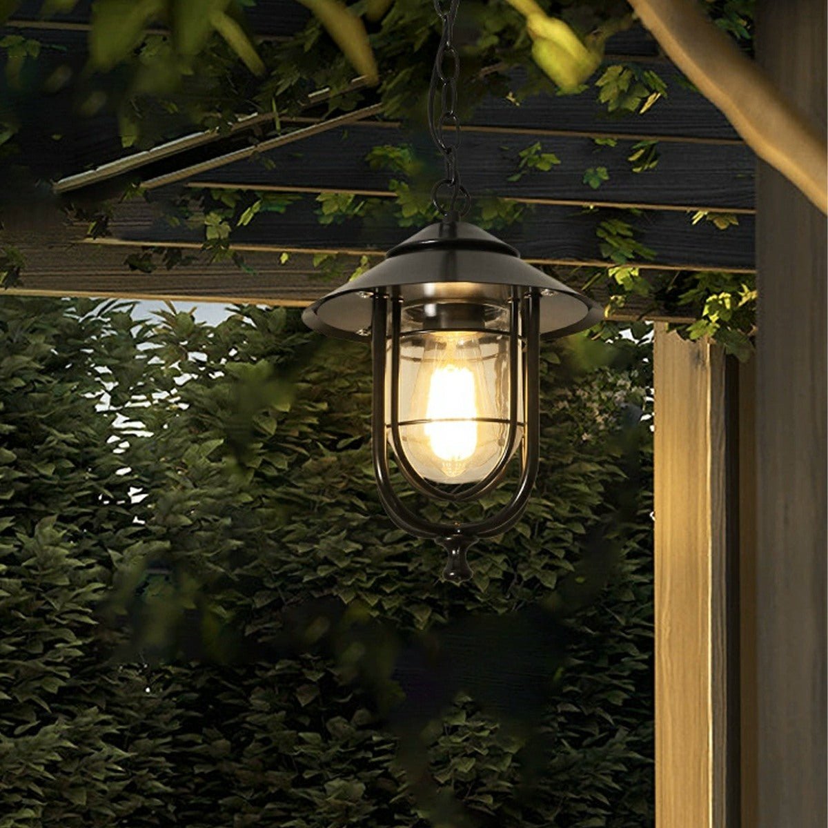 Vintage Rustic Birdcage Waterproof Outdoor LED Lantern Pendant Lights - Flyachilles