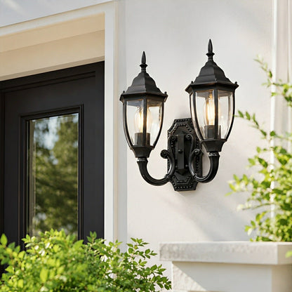 Vintage Rustic Castle Double Head Waterproof Outdoor LED Porch Wall Lights - Flyachilles