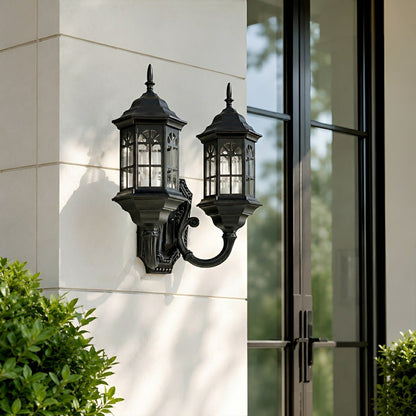 Vintage Rustic Castle Double Head Waterproof Outdoor LED Porch Wall Lights - Flyachilles