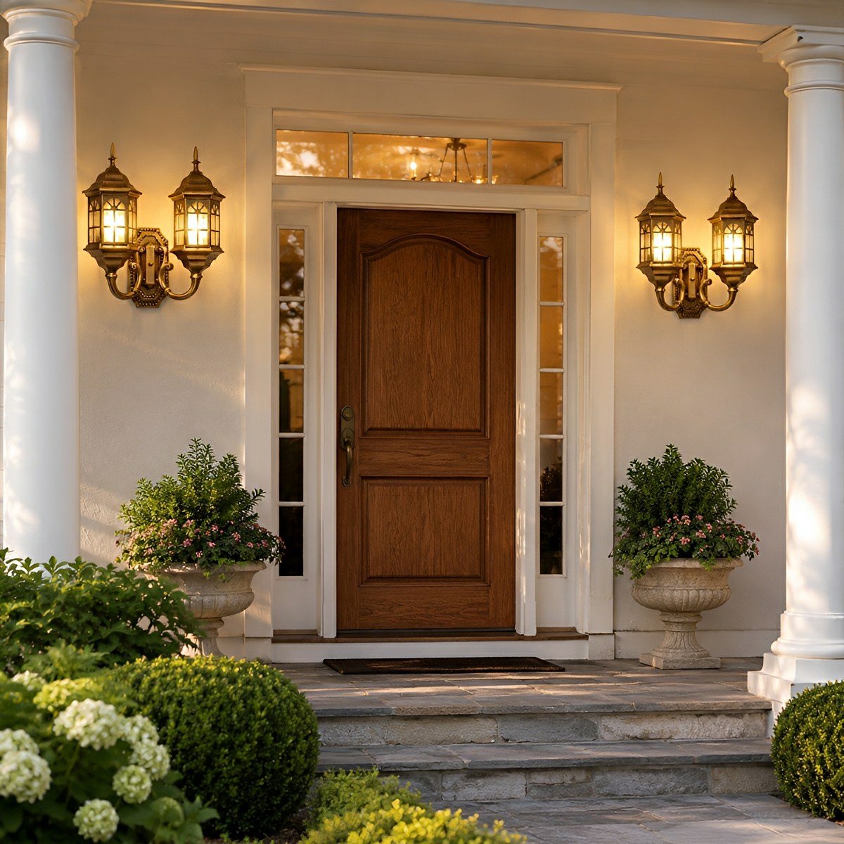 Vintage Rustic Castle Double Head Waterproof Outdoor LED Porch Wall Lights - Flyachilles