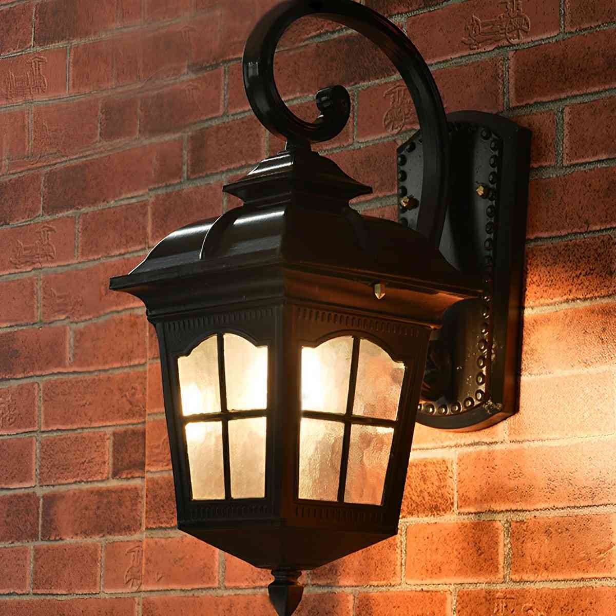 Vintage Rustic Cross Waterproof Outdoor LED Lantern Porch Wall Lights - Flyachilles