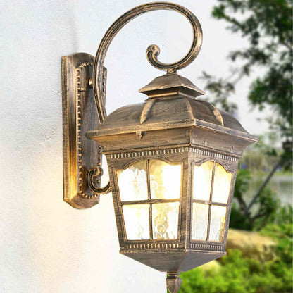 Vintage Rustic Cross Waterproof Outdoor LED Lantern Porch Wall Lights - Flyachilles