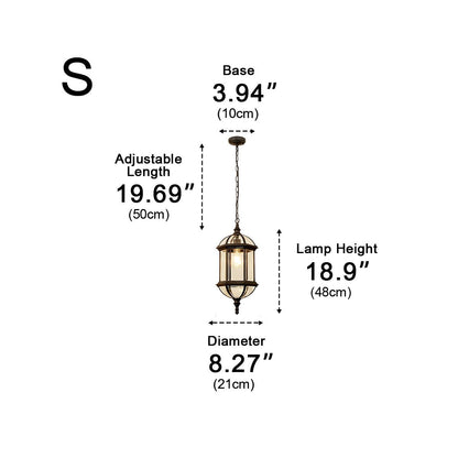 Vintage Rustic Cylinder Waterproof Outdoor LED Lantern Pendant Lights - Flyachilles