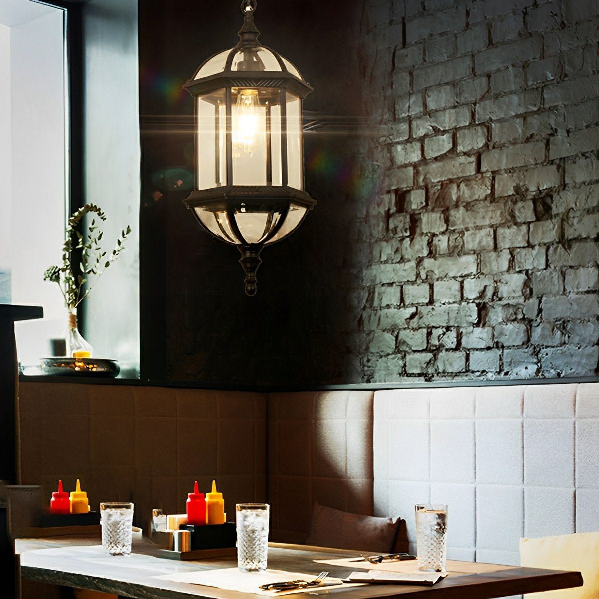 Vintage Rustic Cylinder Waterproof Outdoor LED Lantern Pendant Lights - Flyachilles