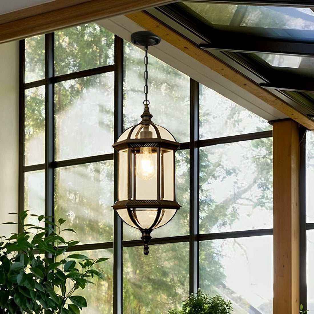 Vintage Rustic Cylinder Waterproof Outdoor LED Lantern Pendant Lights - Flyachilles