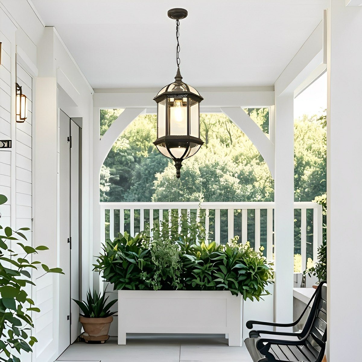 Vintage Rustic Cylinder Waterproof Outdoor LED Lantern Pendant Lights - Flyachilles