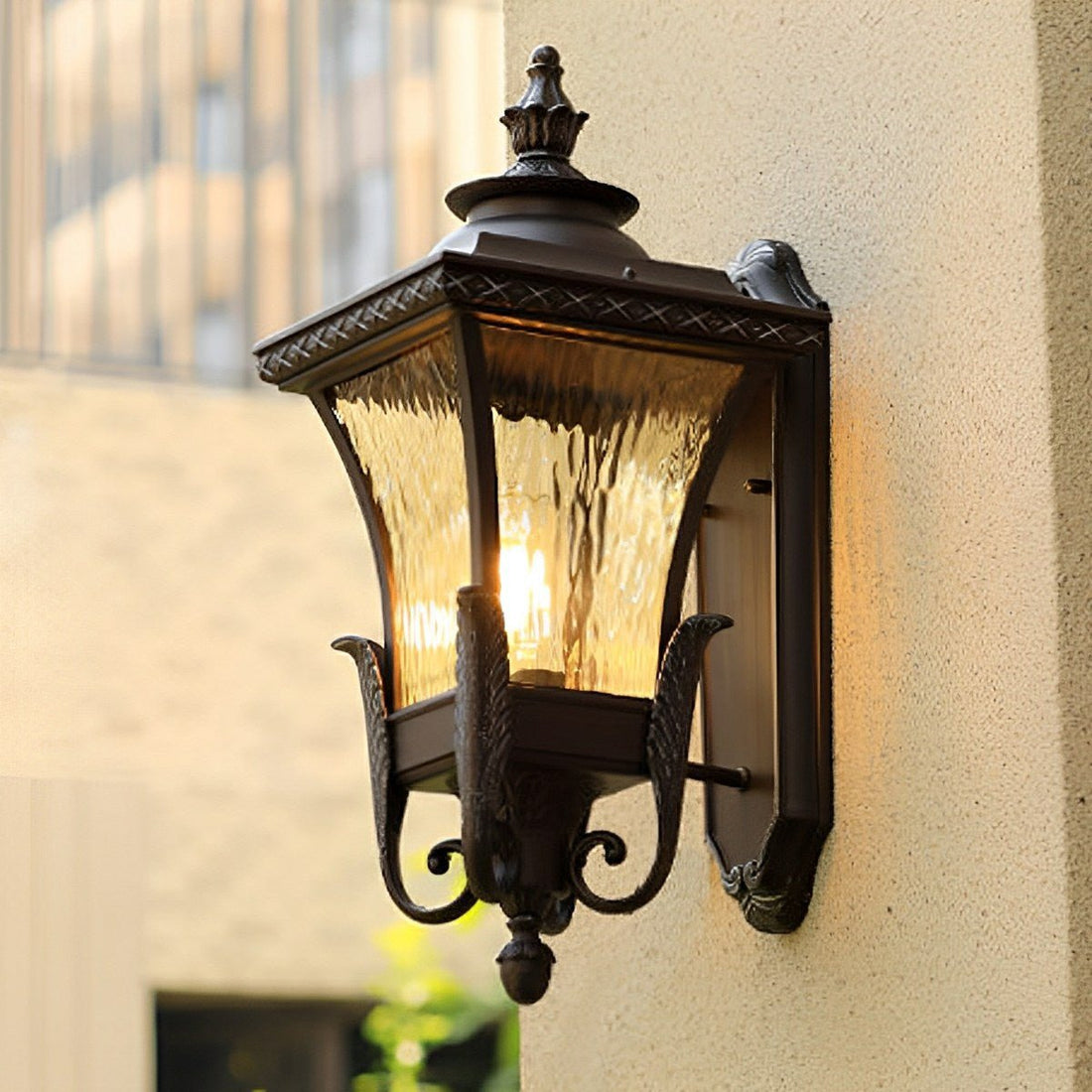 Vintage Rustic Four Corners Lantern Waterproof Outdoor LED Porch Wall Lights - Flyachilles