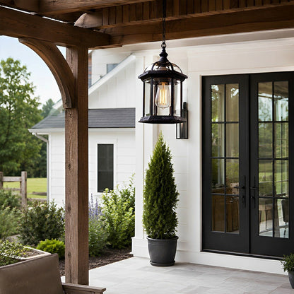 Vintage Rustic Gazebo Waterproof Outdoor LED Lantern Pendant Lights - Flyachilles