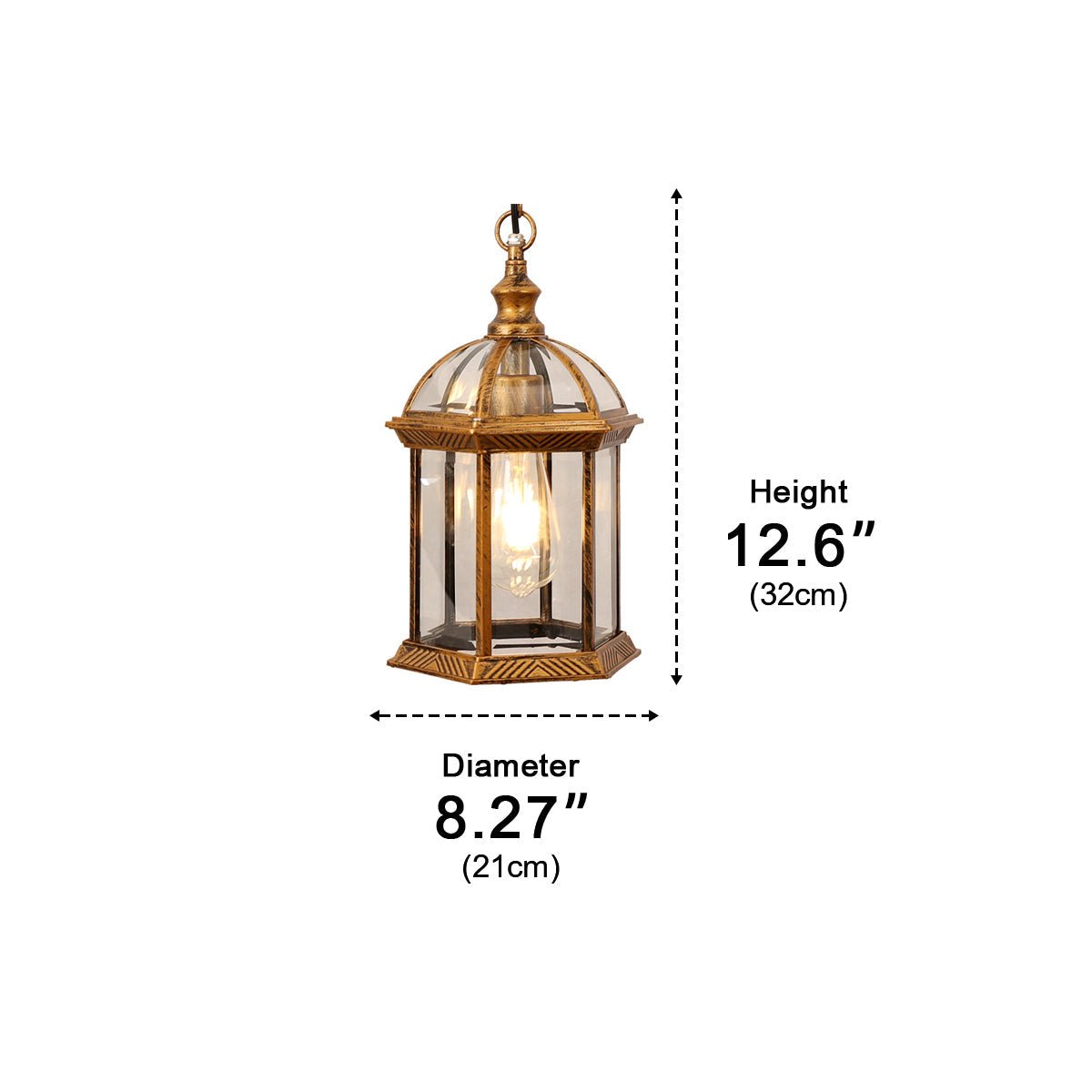Vintage Rustic Gazebo Waterproof Outdoor LED Lantern Pendant Lights - Flyachilles