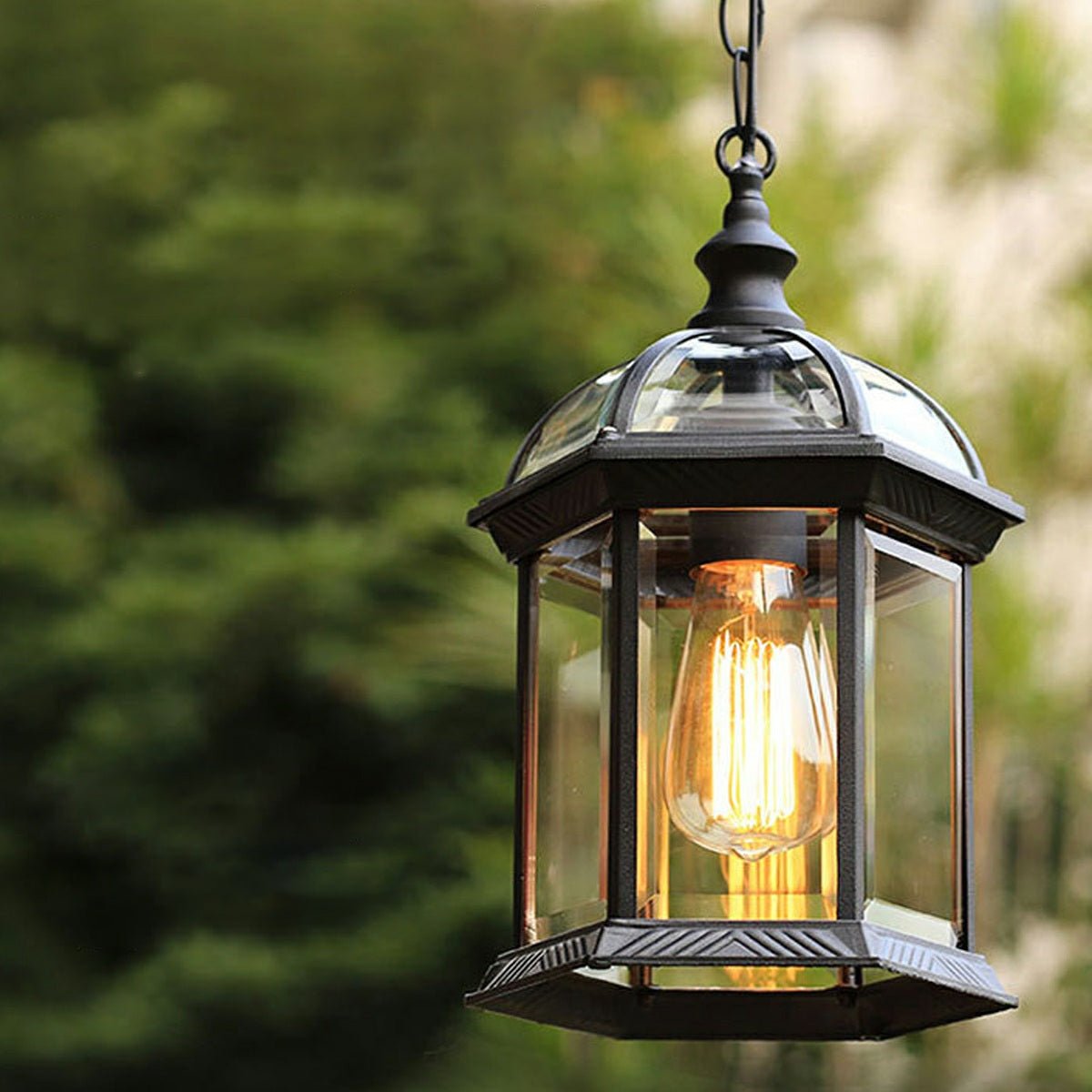 Vintage Rustic Gazebo Waterproof Outdoor LED Lantern Pendant Lights - Flyachilles