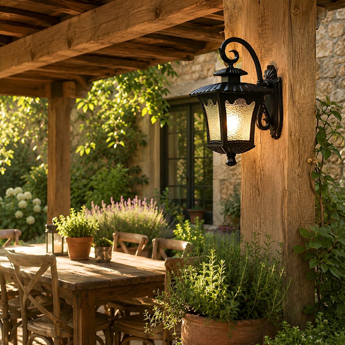 Vintage Rustic Square Water Glass Waterproof Outdoor LED Porch Wall Lights - Flyachilles