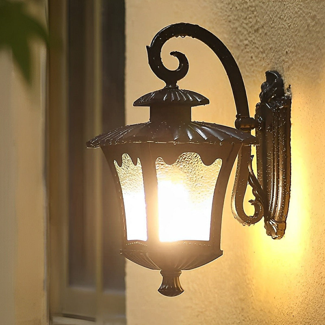 Vintage Rustic Square Water Glass Waterproof Outdoor LED Porch Wall Lights - Flyachilles