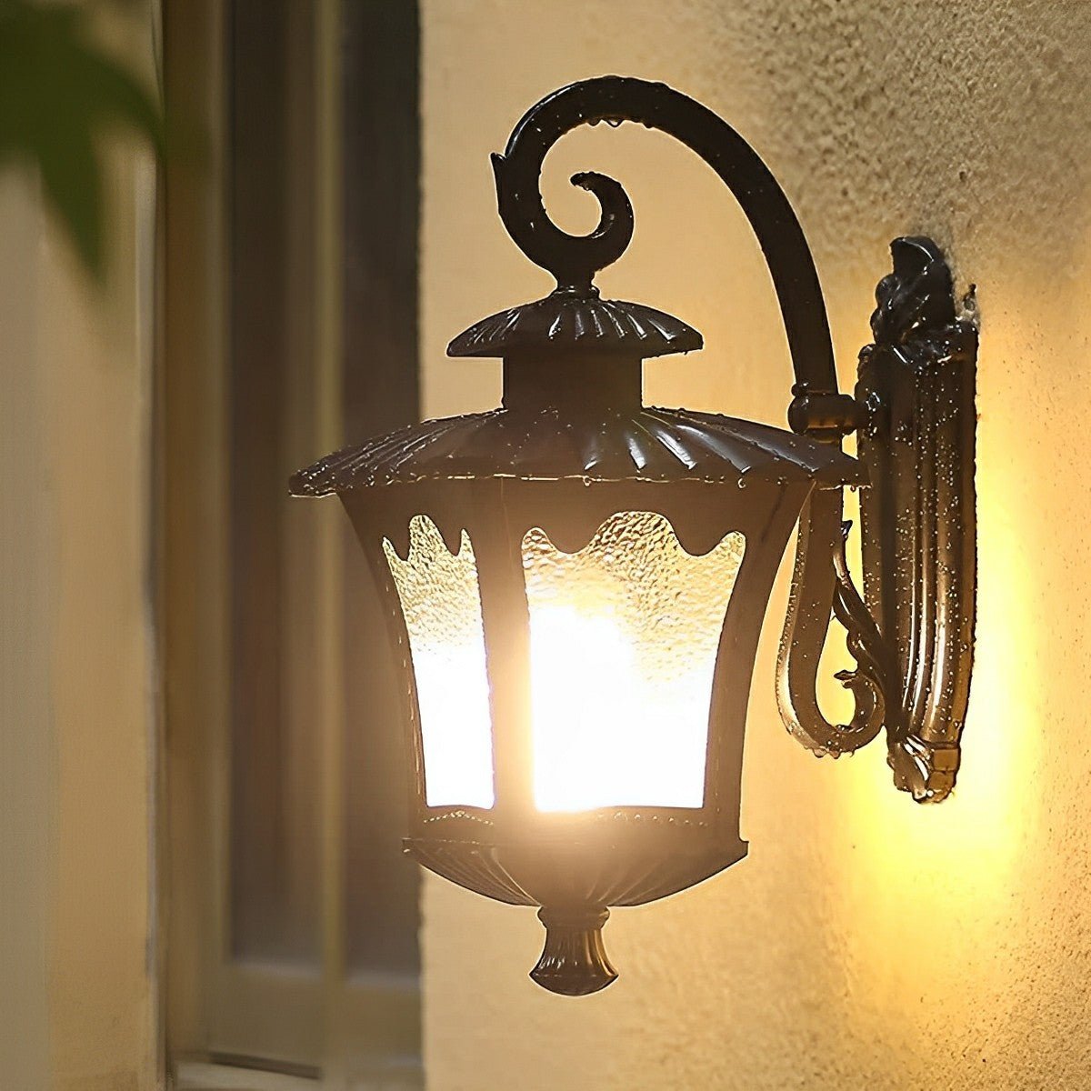 Vintage Rustic Square Water Glass Waterproof Outdoor LED Porch Wall Lights - Flyachilles