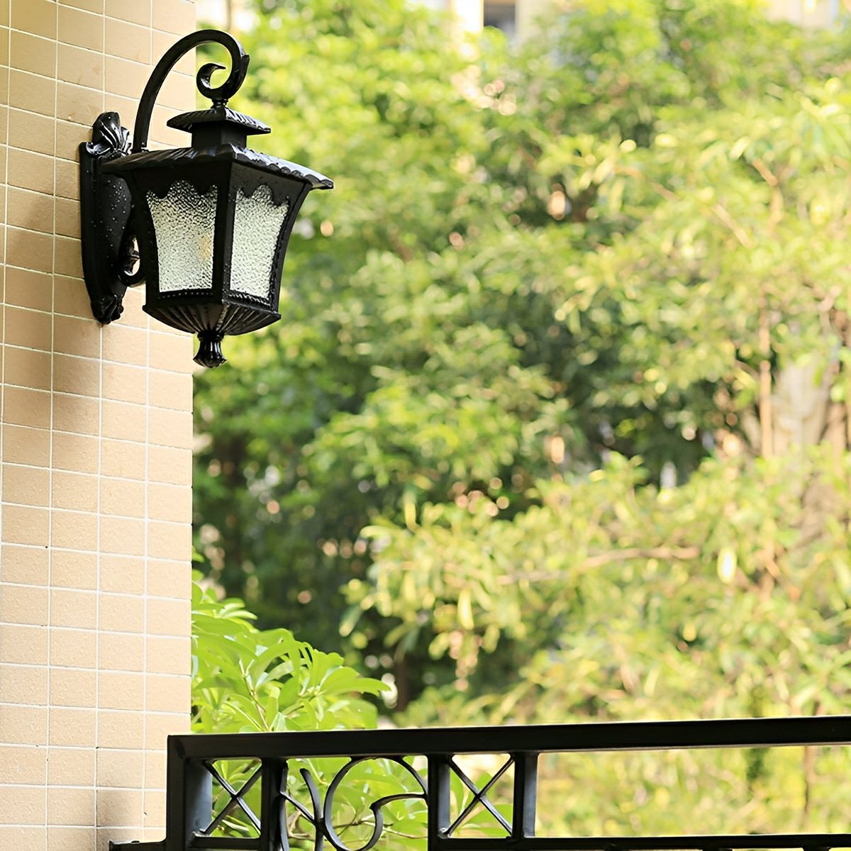 Vintage Rustic Square Water Glass Waterproof Outdoor LED Porch Wall Lights - Flyachilles