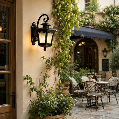 Vintage Rustic Square Water Glass Waterproof Outdoor LED Porch Wall Lights - Flyachilles