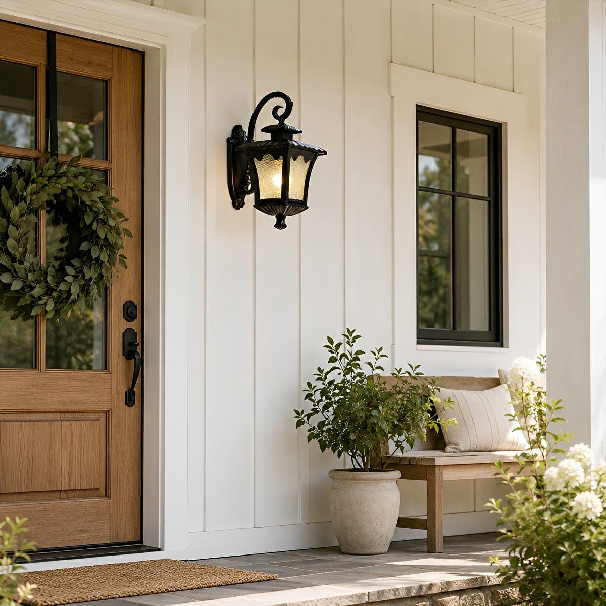 Vintage Rustic Square Water Glass Waterproof Outdoor LED Porch Wall Lights - Flyachilles