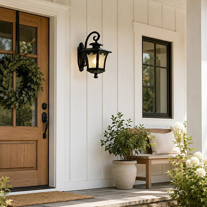Vintage Rustic Square Water Glass Waterproof Outdoor LED Porch Wall Lights - Flyachilles