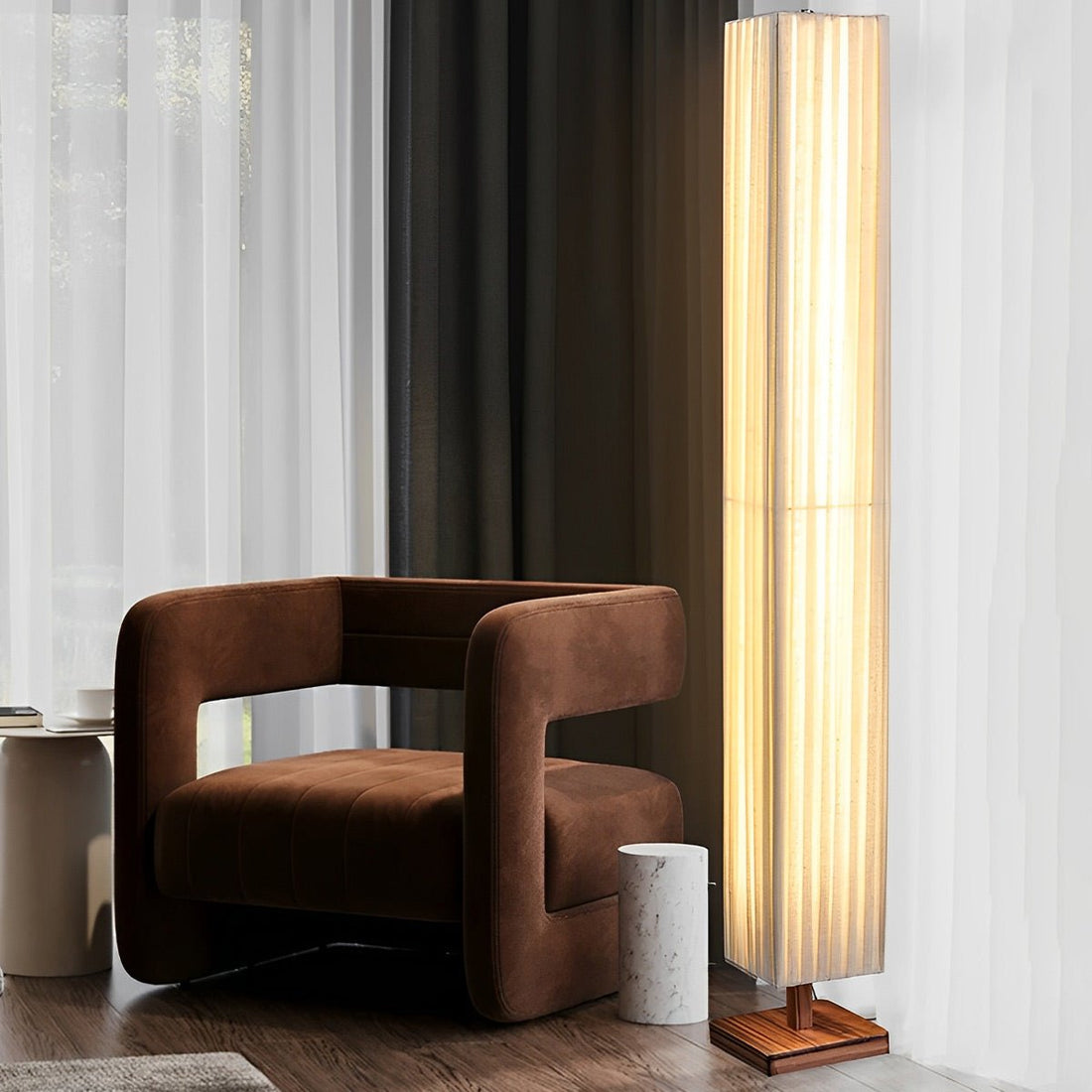Vintage Square Column Plug In LED Floor Lamp - Flyachilles
