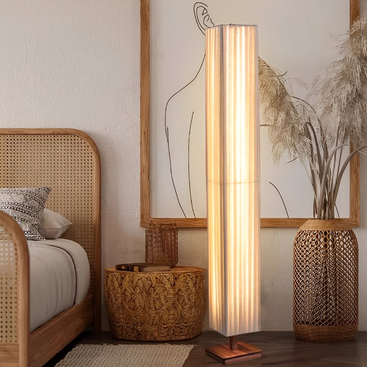 Vintage Square Column Plug In LED Floor Lamp - Flyachilles