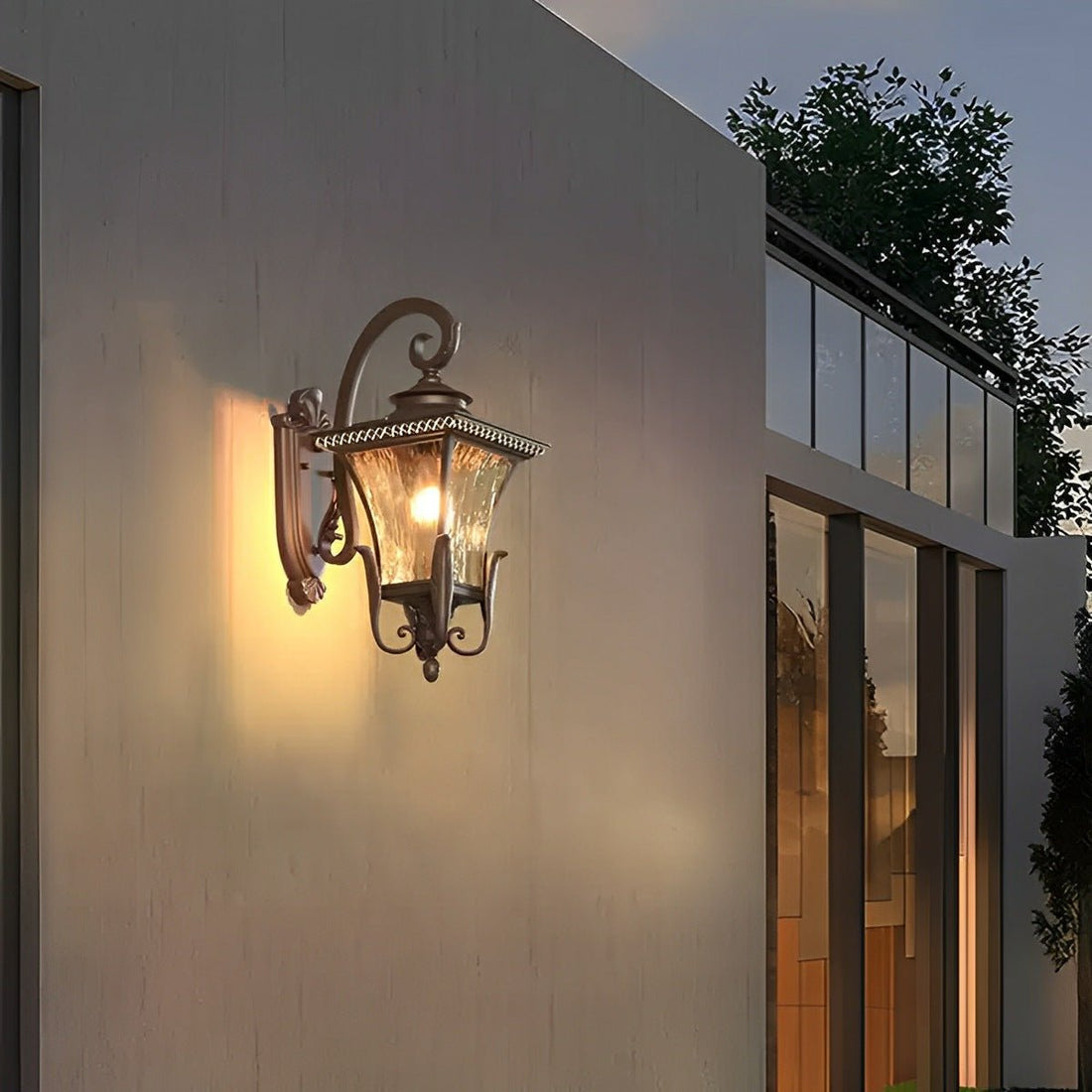 Vintage Square Lantern Waterproof Outdoor LED Porch Light Exterior Wall Lights - Flyachilles
