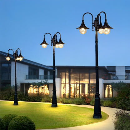 Vintage Waterproof Flared LED Outdoor Pathway Pole Lights - Flyachilles