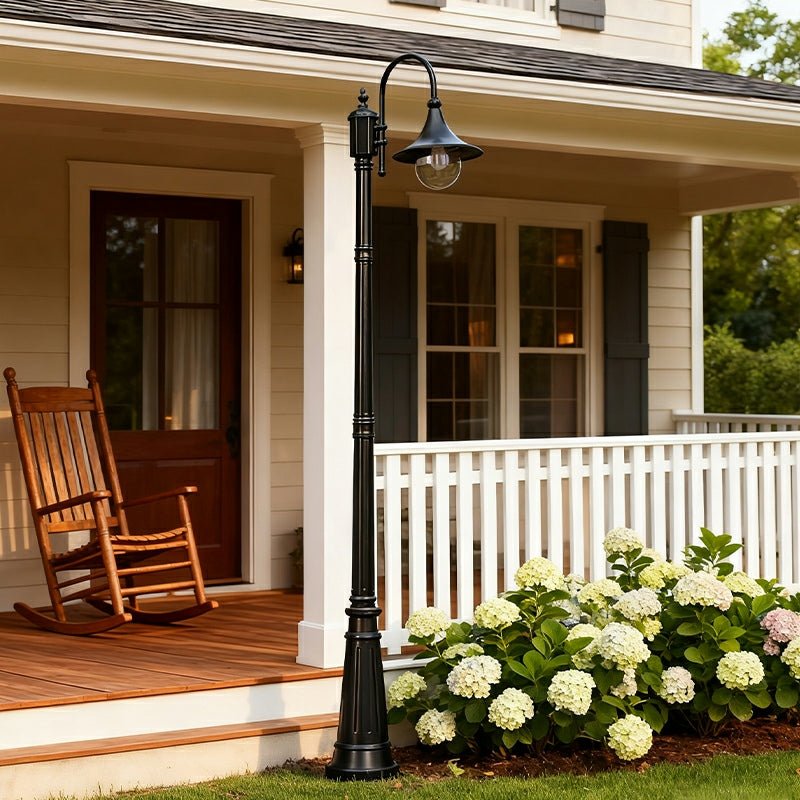 Vintage Waterproof Flared LED Outdoor Pathway Pole Lights - Flyachilles