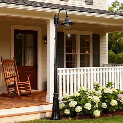 Vintage Waterproof Flared LED Outdoor Pathway Pole Lights - Flyachilles