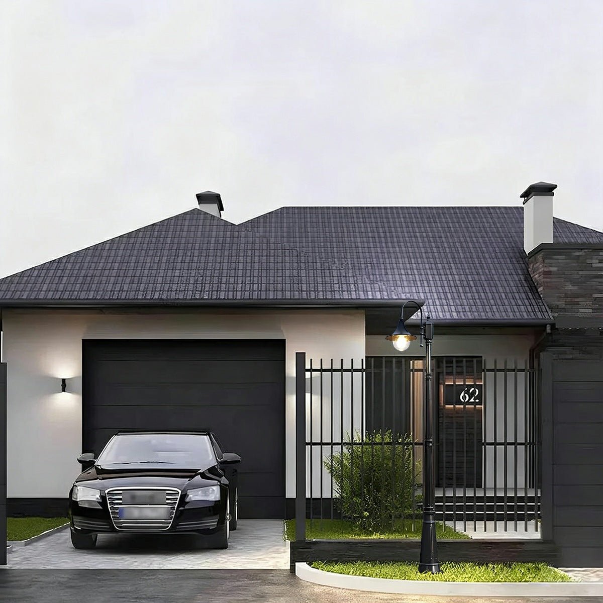 Vintage Waterproof Flared LED Outdoor Pathway Pole Lights - Flyachilles