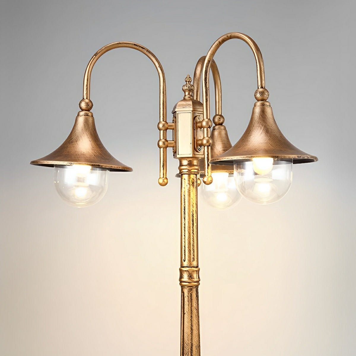 Vintage Waterproof Flared LED Outdoor Pathway Pole Lights - Flyachilles