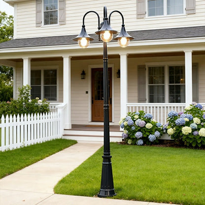 Vintage Waterproof Flared LED Outdoor Pathway Pole Lights - Flyachilles