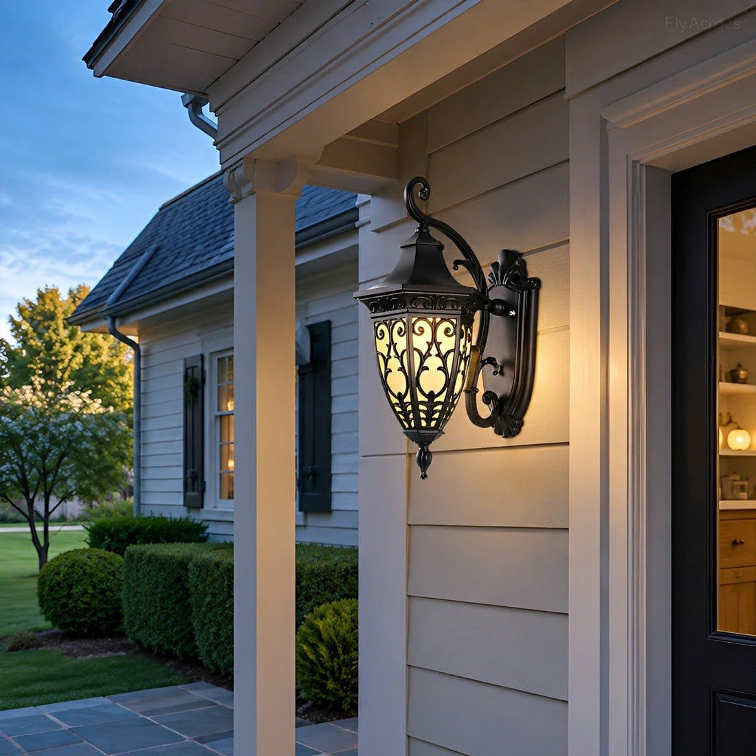Vintage Waterproof Floral Pattern Outdoor LED Porch Wall Lights - Flyachilles
