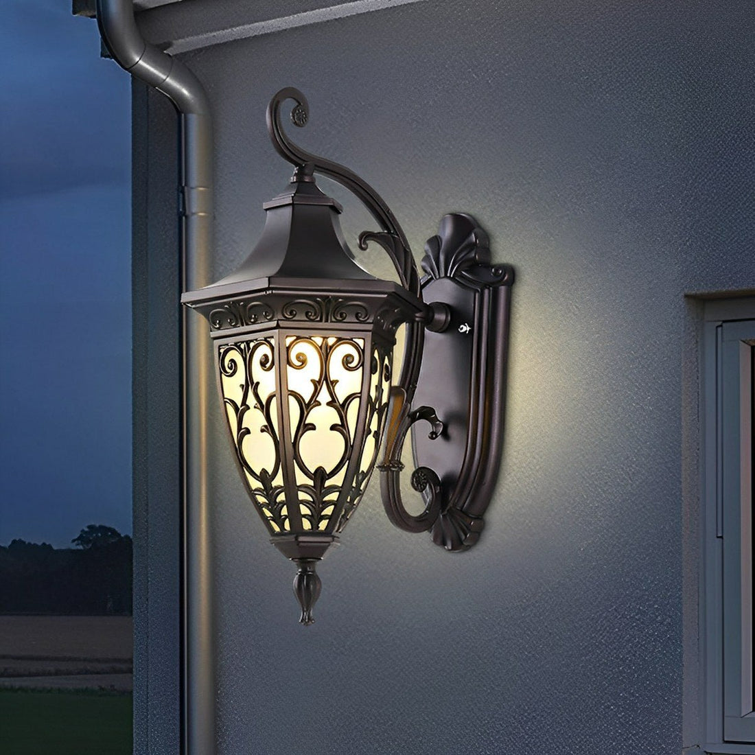 Vintage Waterproof Floral Pattern Outdoor LED Porch Wall Lights - Flyachilles