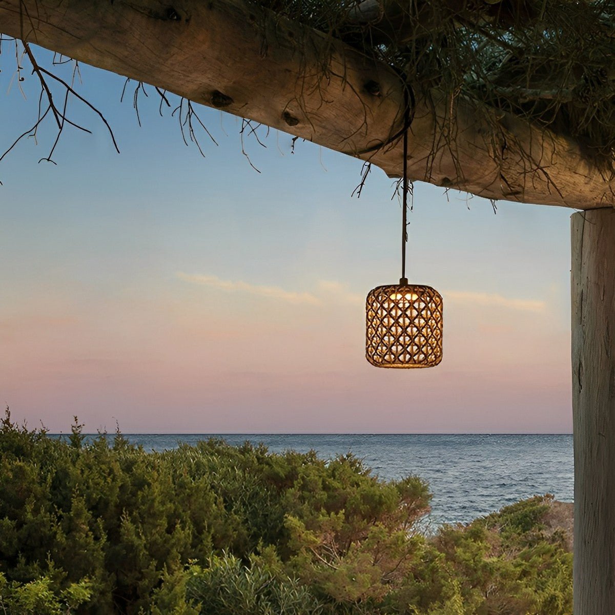 Vintage Waterproof Rattan LED Outdoor Ceiling Lights Lanterns - Flyachilles