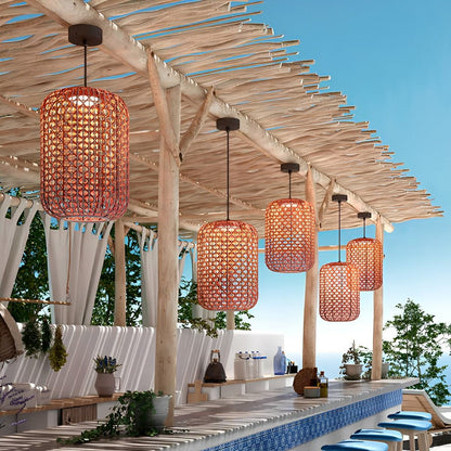 Vintage Waterproof Rattan LED Outdoor Ceiling Lights Lanterns - Flyachilles