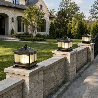 Vintage Waterproof Tower Shape Fence Outdoor Post Caps Lights - Flyachilles