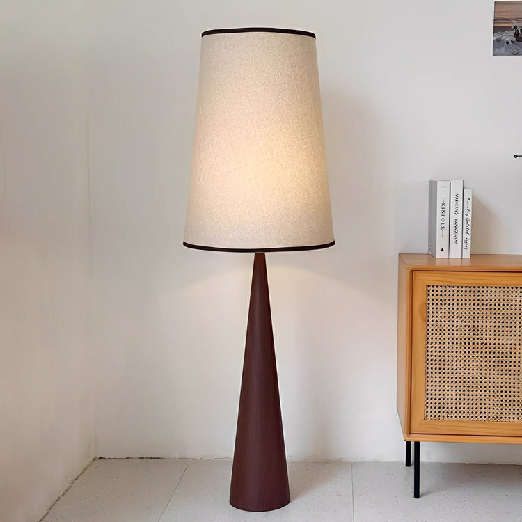 Vintage Wood Tapered LED Floor Lamp - Flyachilles
