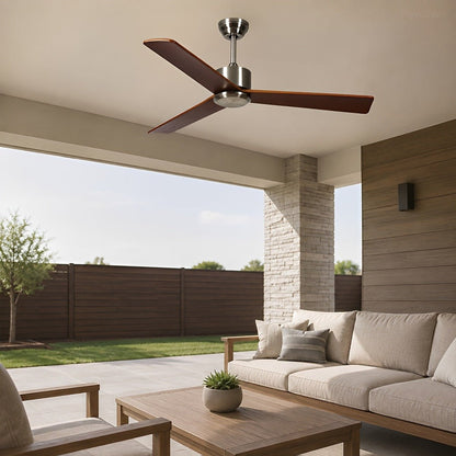 Waterproof 3-Blade Streamlined Wood Outdoor Ceiling Fan - Flyachilles