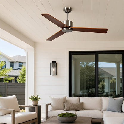 Waterproof 3-Blade Streamlined Wood Outdoor Ceiling Fan - Flyachilles