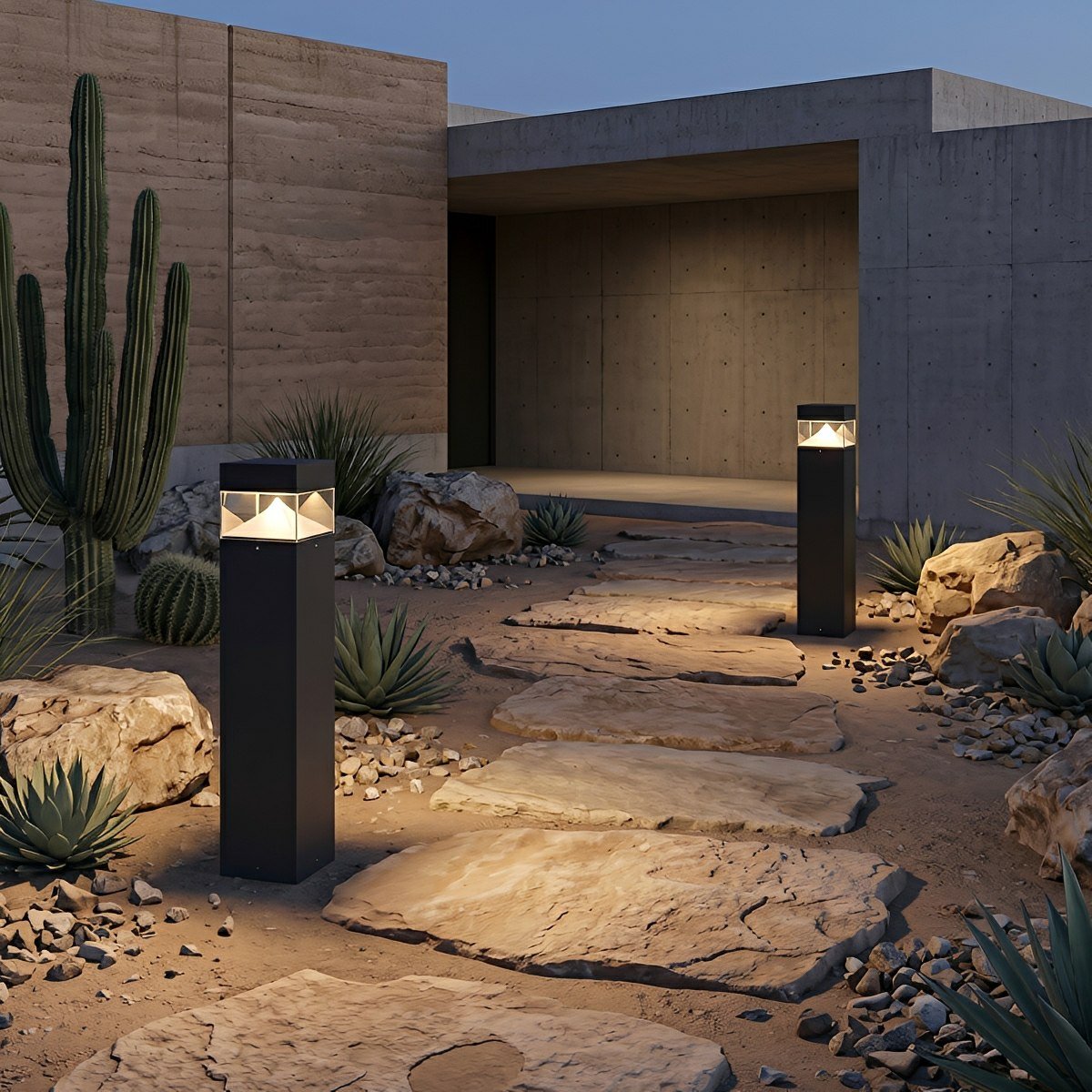 Waterproof Aluminum Metal Post Bollard Light Pillar Lantern Pathway - Flyachilles