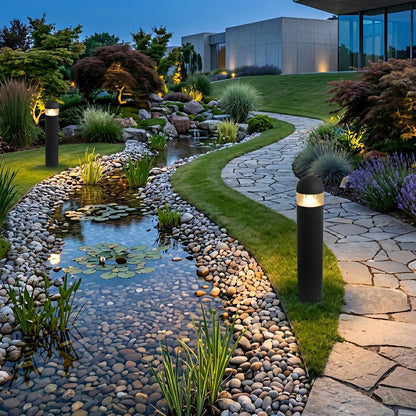 Waterproof Aluminum Metal Post Bollard Light Pillar Lantern Pathway - Flyachilles