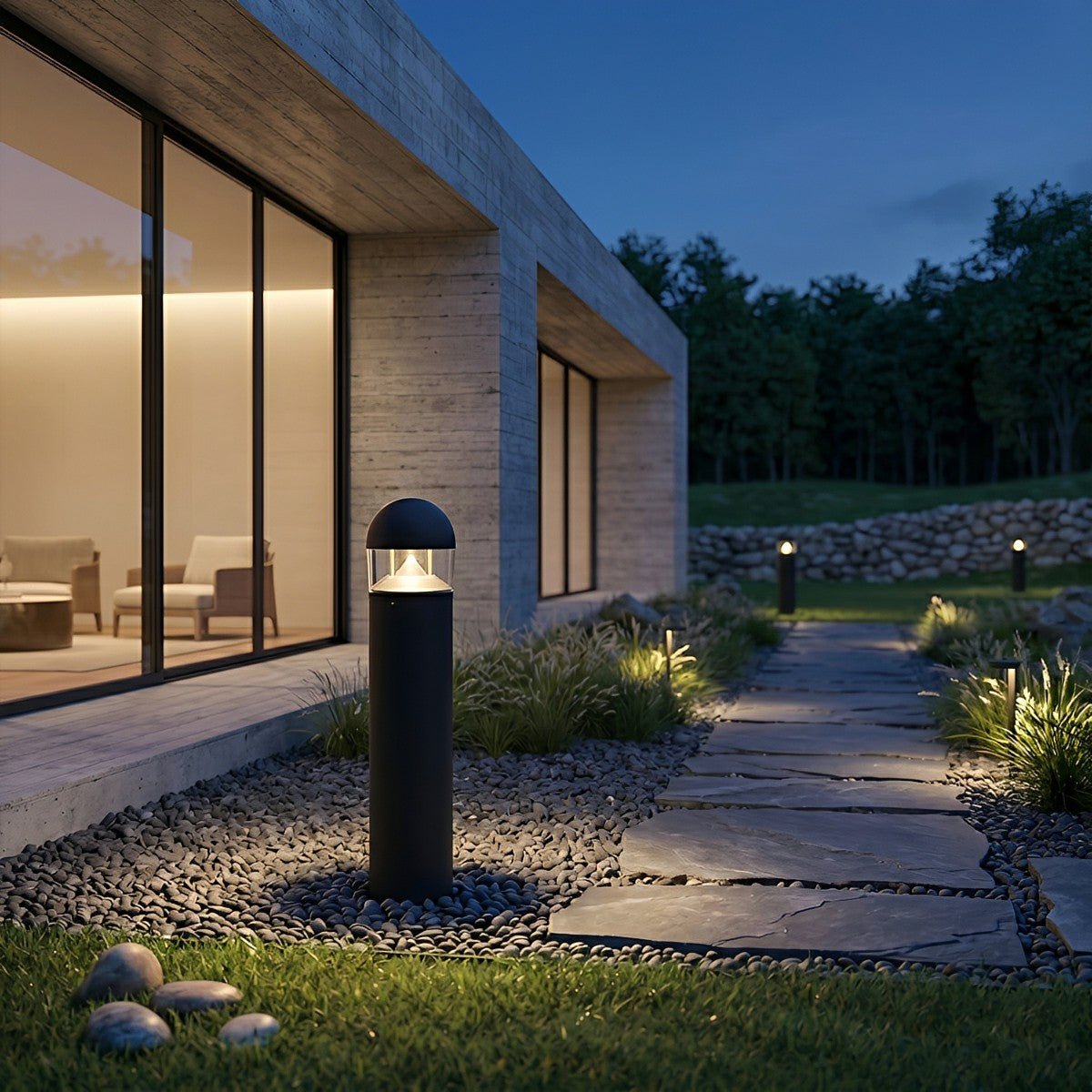 Waterproof Aluminum Metal Post Bollard Light Pillar Lantern Pathway - Flyachilles
