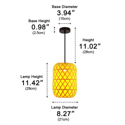 Waterproof Coastal Cylinder Rattan LED Outdoor Pendant Light - Flyachilles