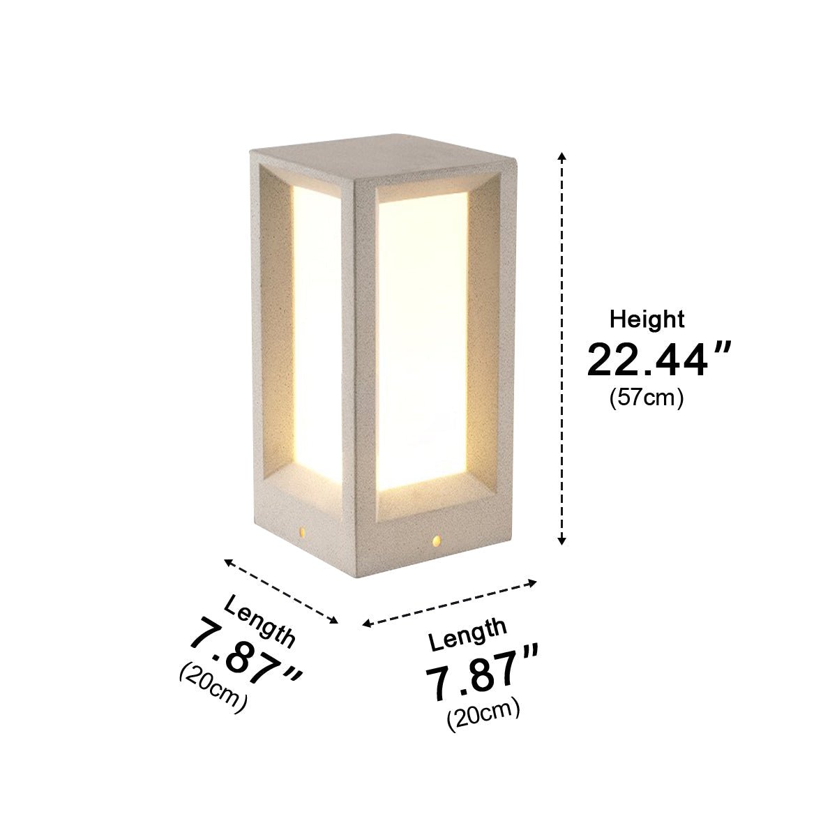 Waterproof Cubed Cement LED Outdoor Post Lights - Flyachilles