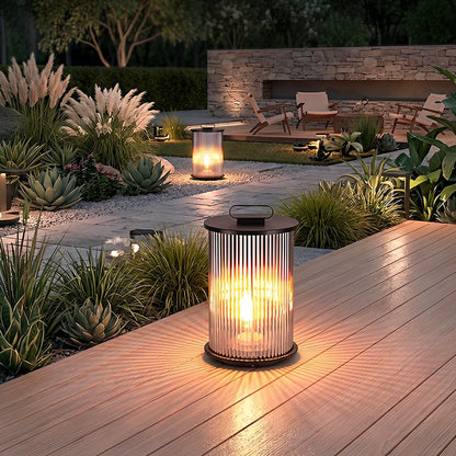 Waterproof Cylinder Outdoor Lantern Post Light Pathway Lighting - Flyachilles