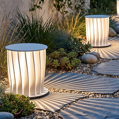 Waterproof Cylindrical Twisted Outdoor Post Light Pathway Lighting - Flyachilles