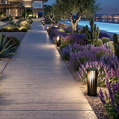 Waterproof Cylindrical Twisted Outdoor Post Light Pathway Lighting - Flyachilles