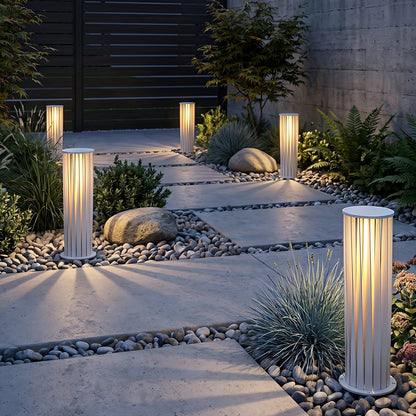 Waterproof Cylindrical Twisted Outdoor Post Light Pathway Lighting - Flyachilles